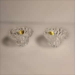 Cristal D'arques 24% Lead Crystal Pair Sweetheart Candle Holders France